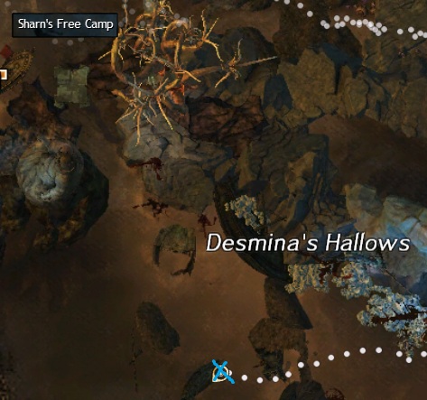 Southern Cursed Shore Ancient Wood Spawn Location in Desmina's Hallows